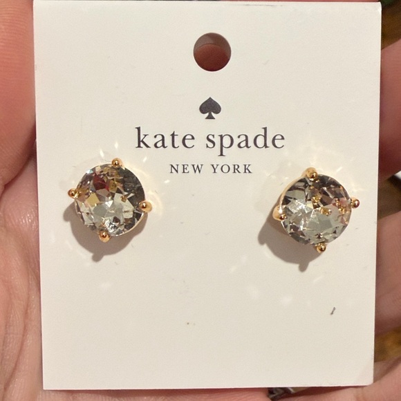 Kate Spade Crystal Gold GumDrop Stud Earrings - Picture 2 of 3